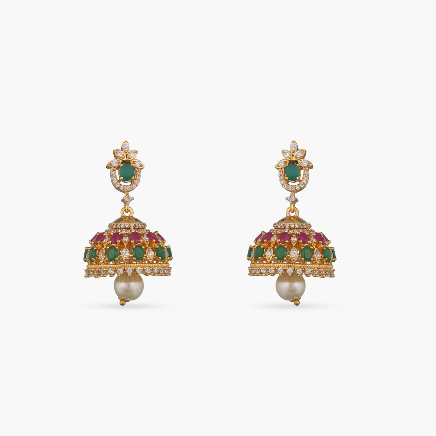 Arsia Nakshatra CZ Jhumka Earrings