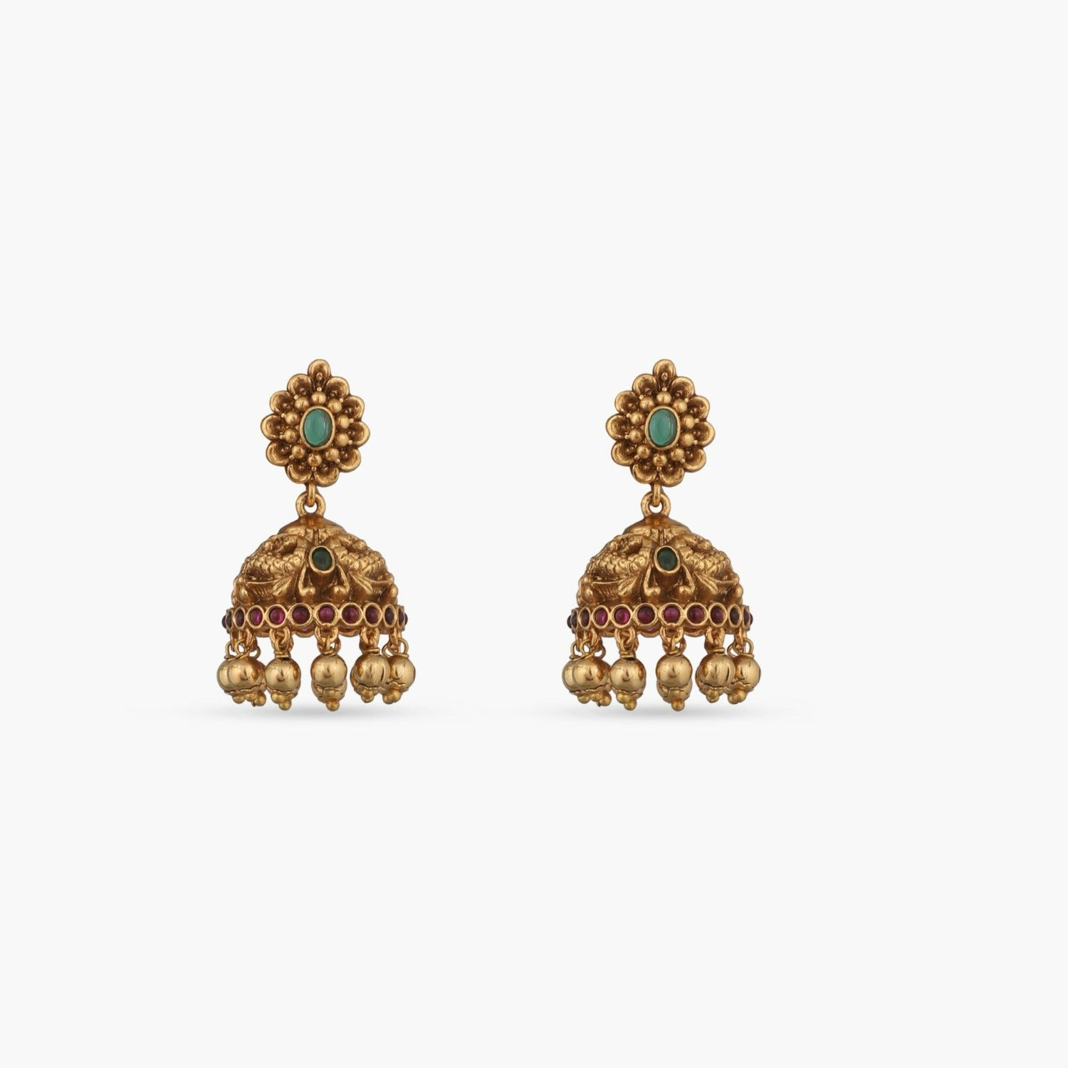 Gold Plated Pearl Drop Jhumka Earrings in Silver ER 171