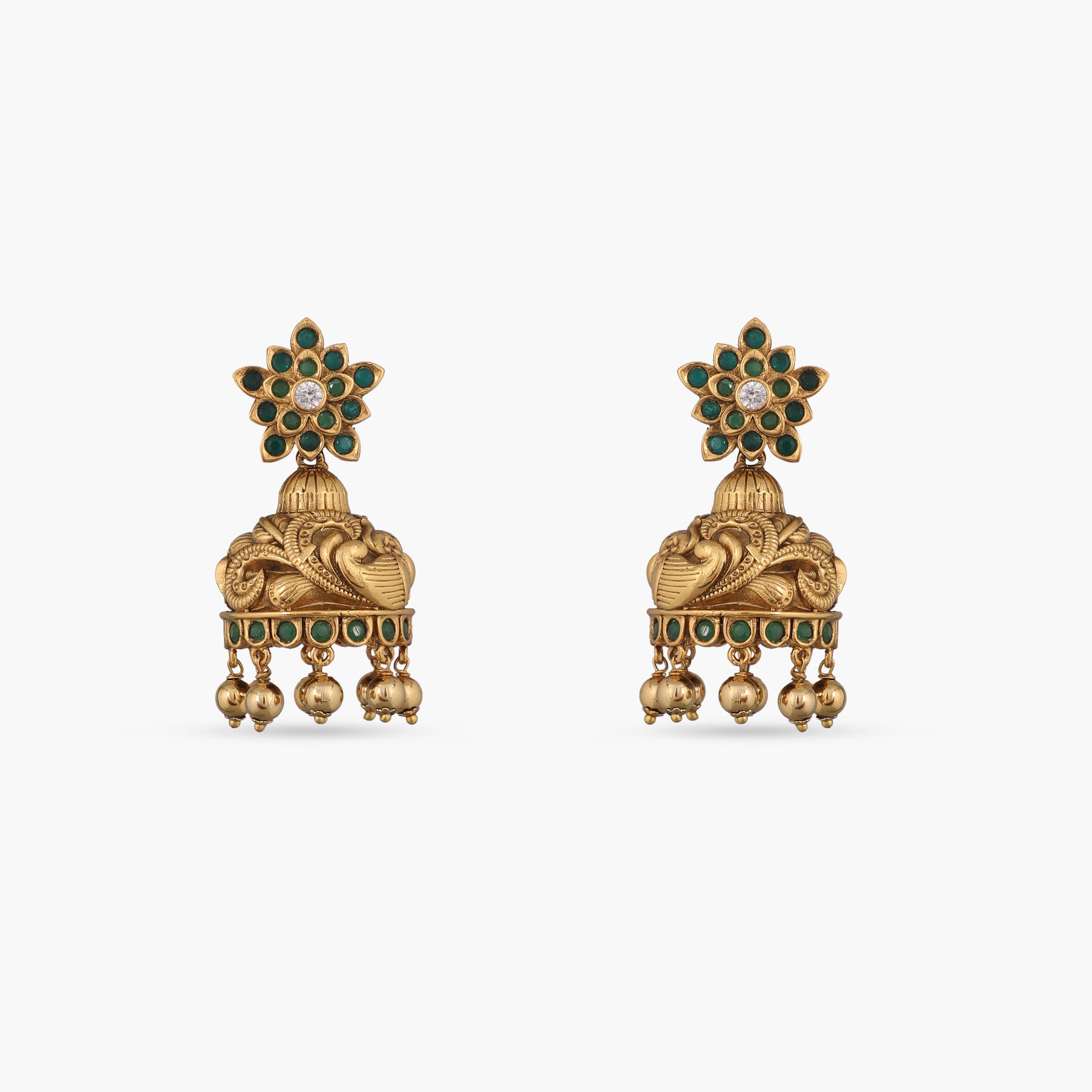 Pushp Antique Jhumka Earrings