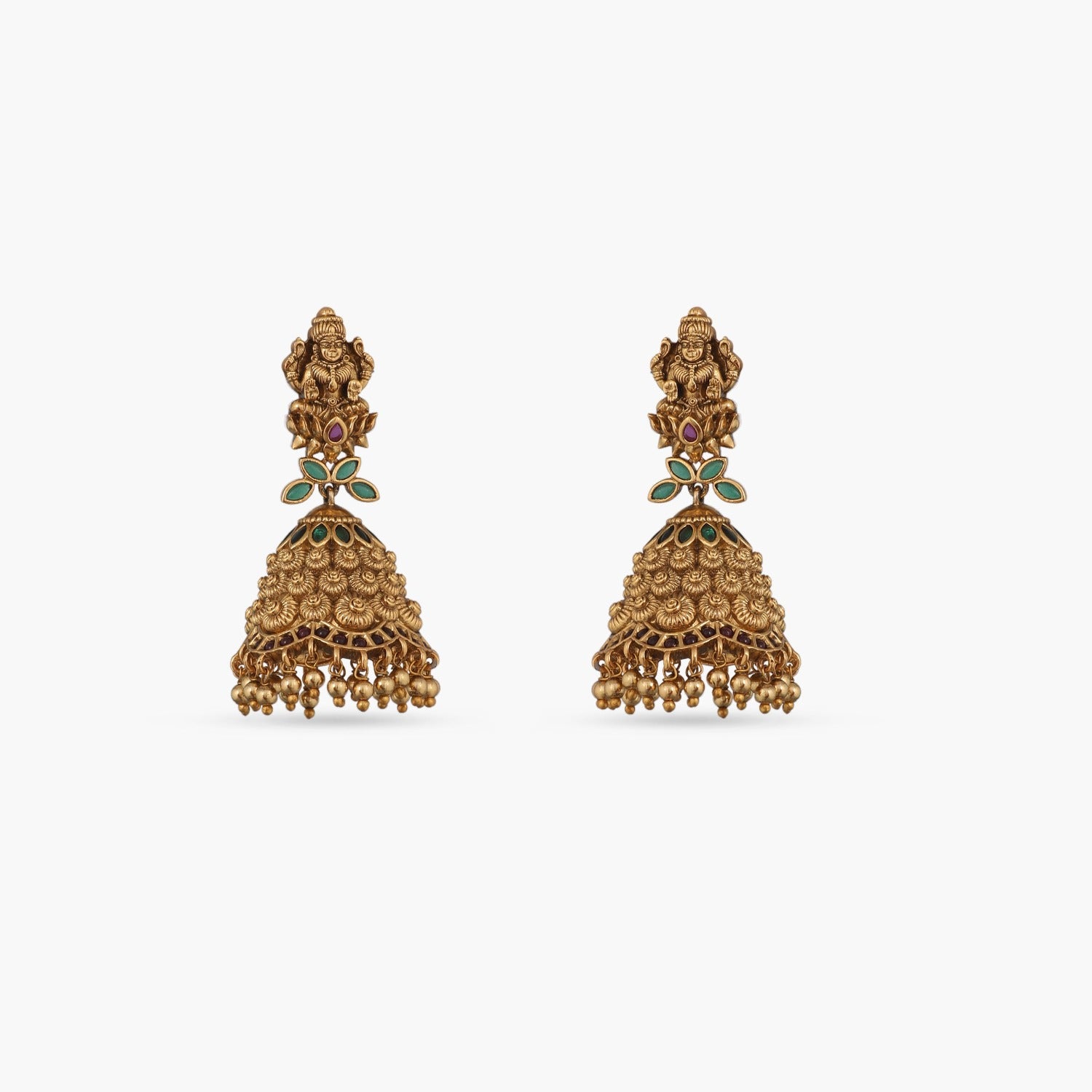 Buy Distinctive Floral Gold Earrings |GRT Jewellers