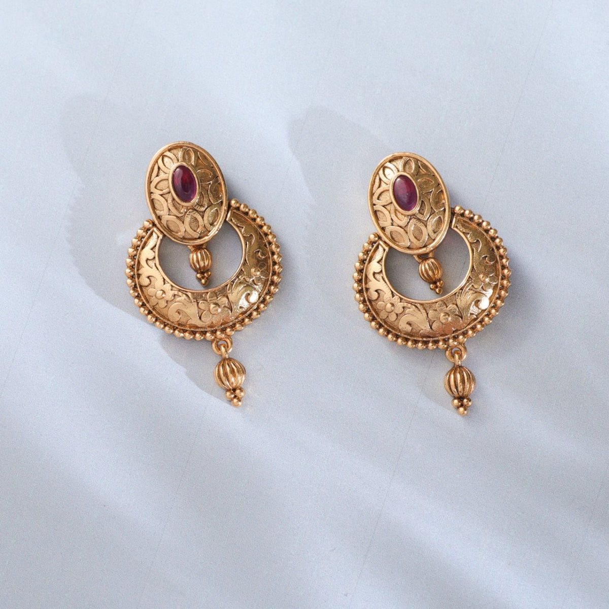 Azba Statement Antique Chandbali Earrings