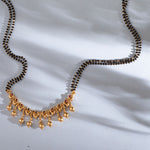 Azba Peacock Antique Black Beads Necklace