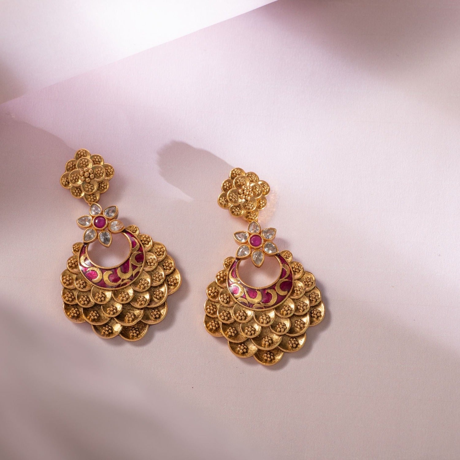 Efulgenz Indian Jewelry Traditional Gold Tone Filigree Big Chandbali  Layered Dangle Earrings for Women - Walmart.com