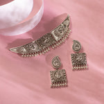 Maati Peacock Square Antique Oxidized Statement Choker Set