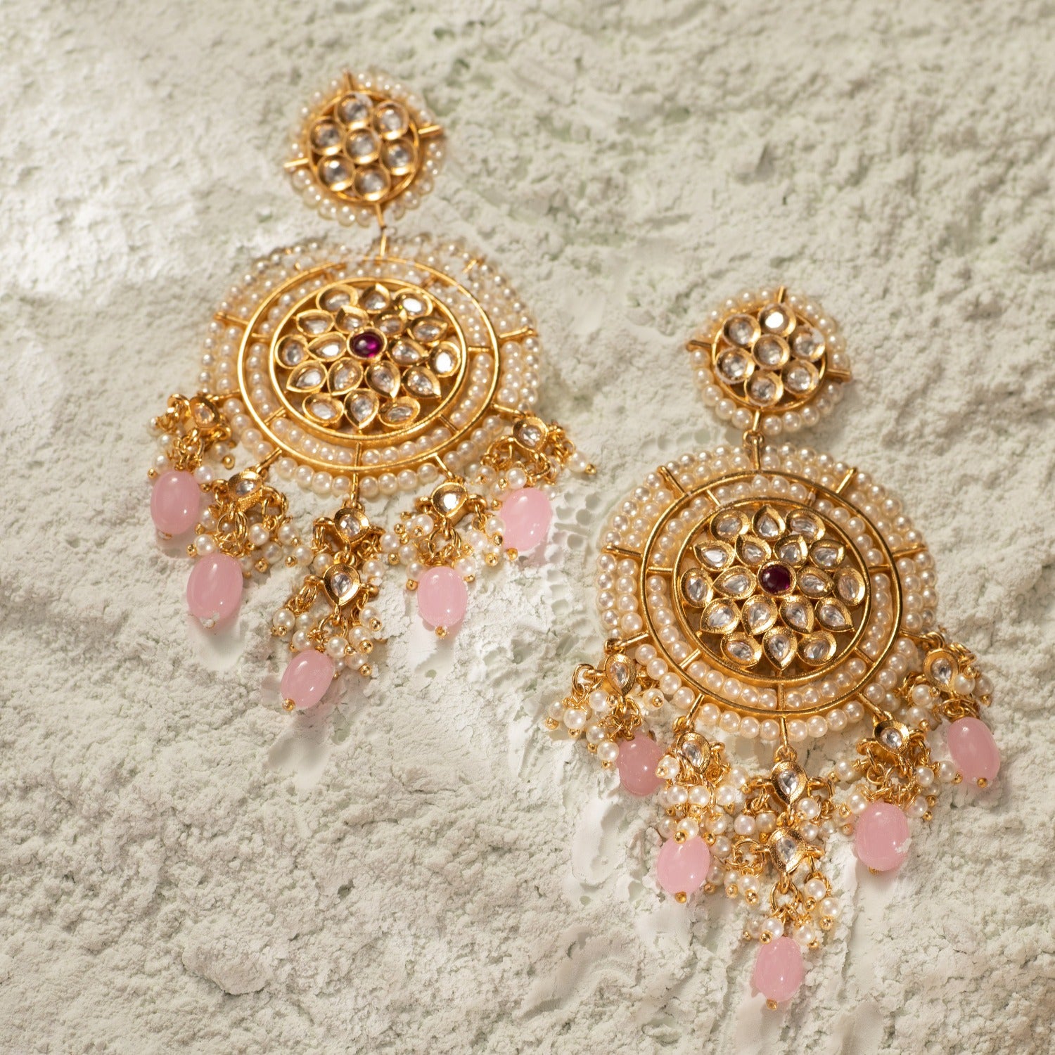 Kundan Chandbali Earring-Mint Green – Putstyle