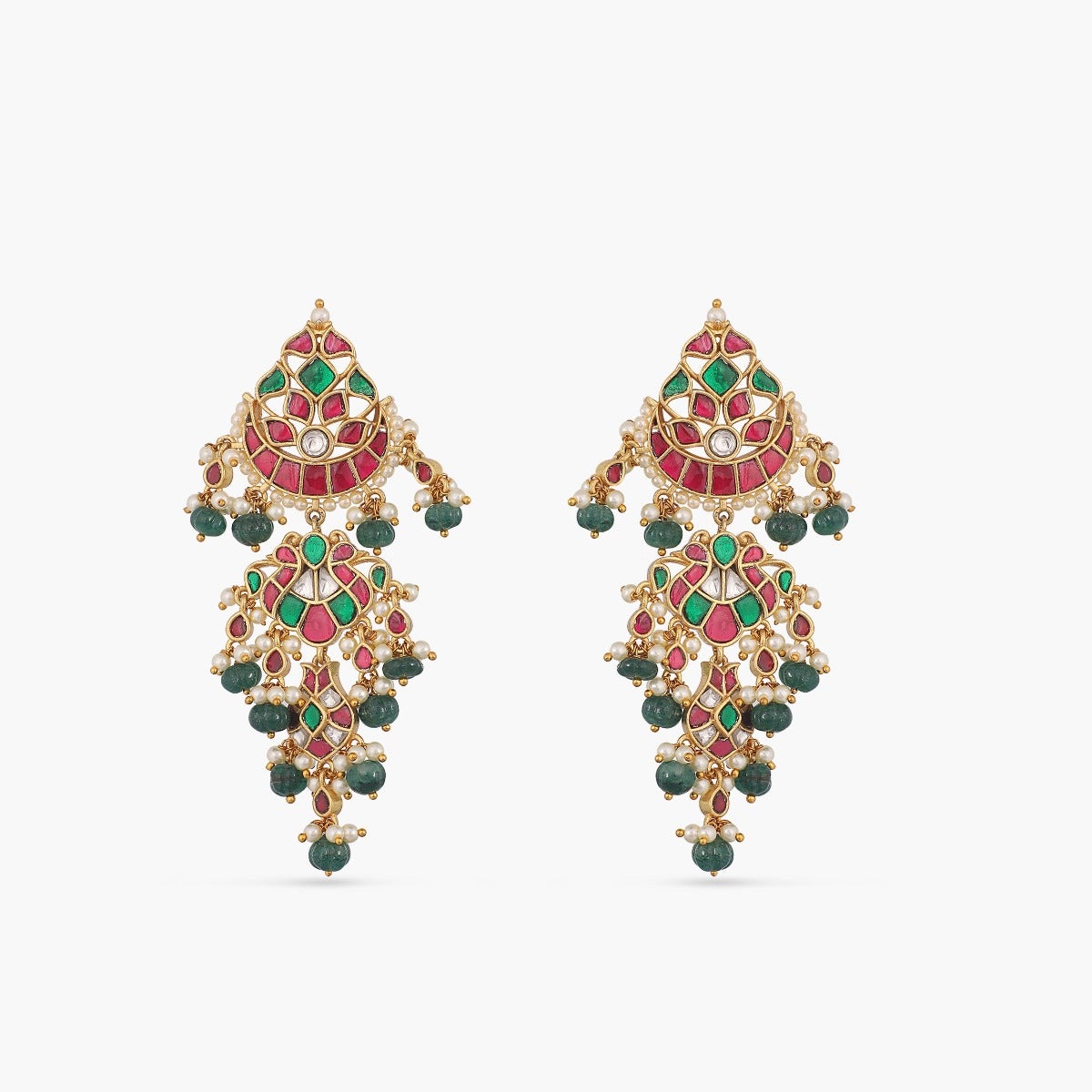 Yamira Gold Plated Kempu Jadau Earrings