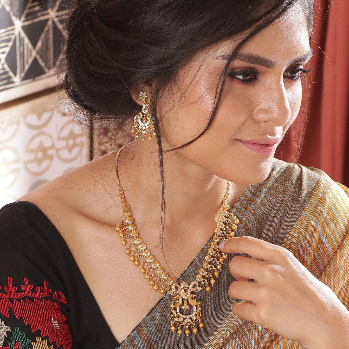 Tanu Nakshatra CZ Necklace Set
