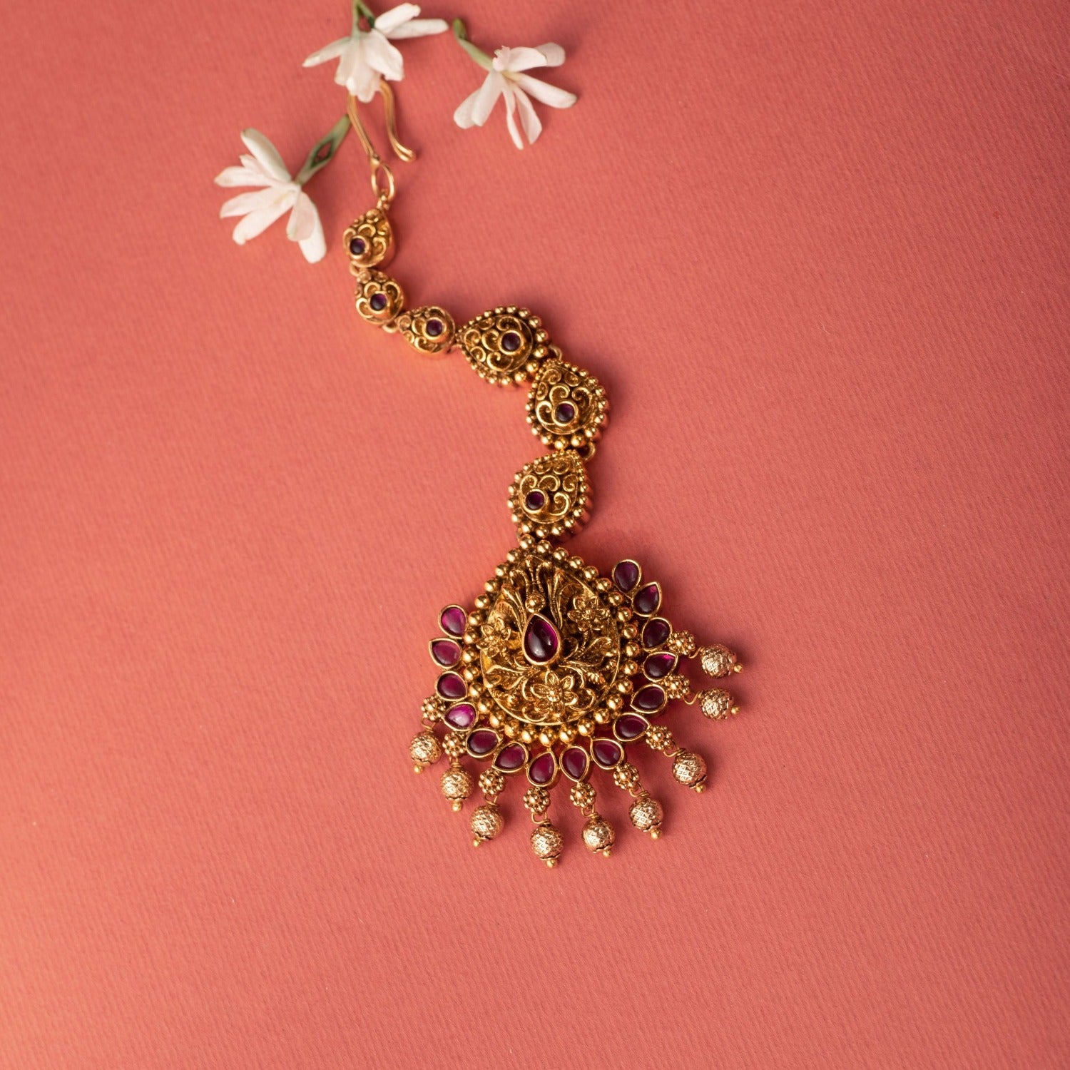Nakshi Floral Antique Maang Tikka