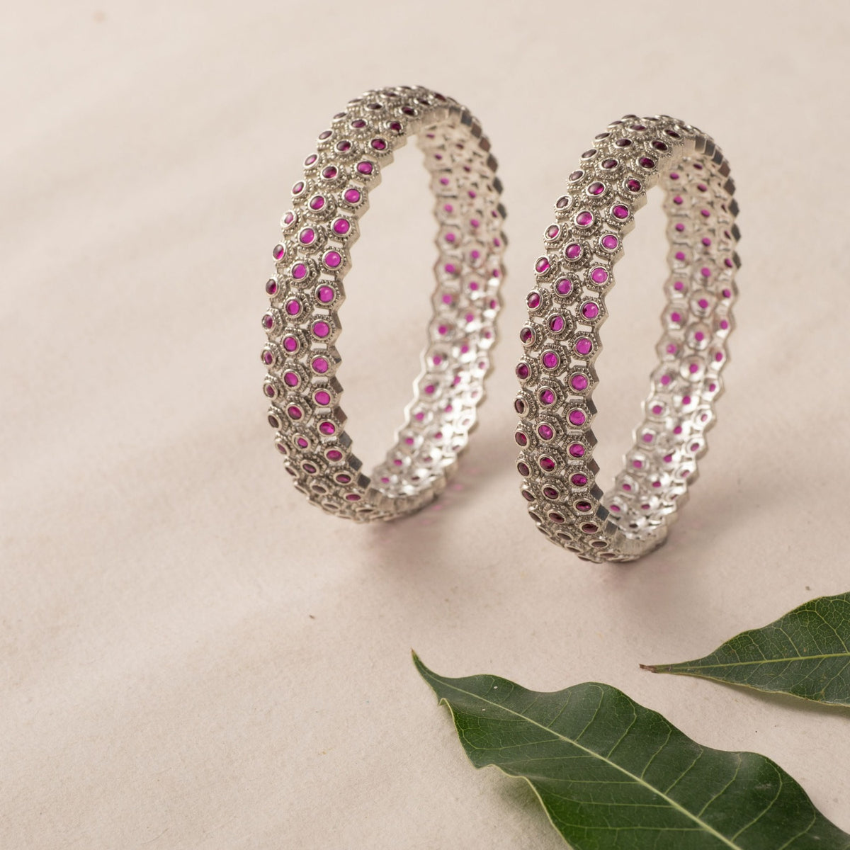 Maati Floral Filigree Antique Oxidized Bangles