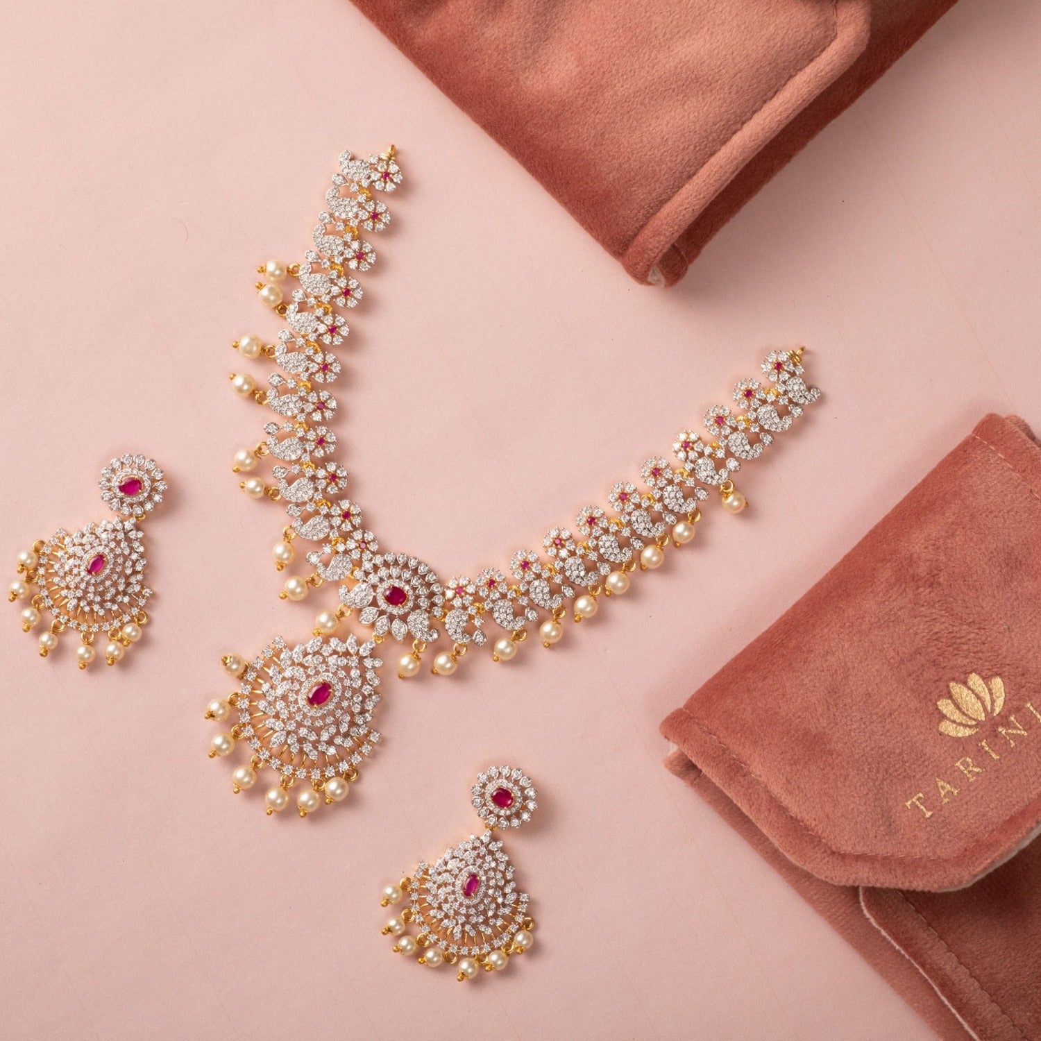 Cz white stone necklace hotsell