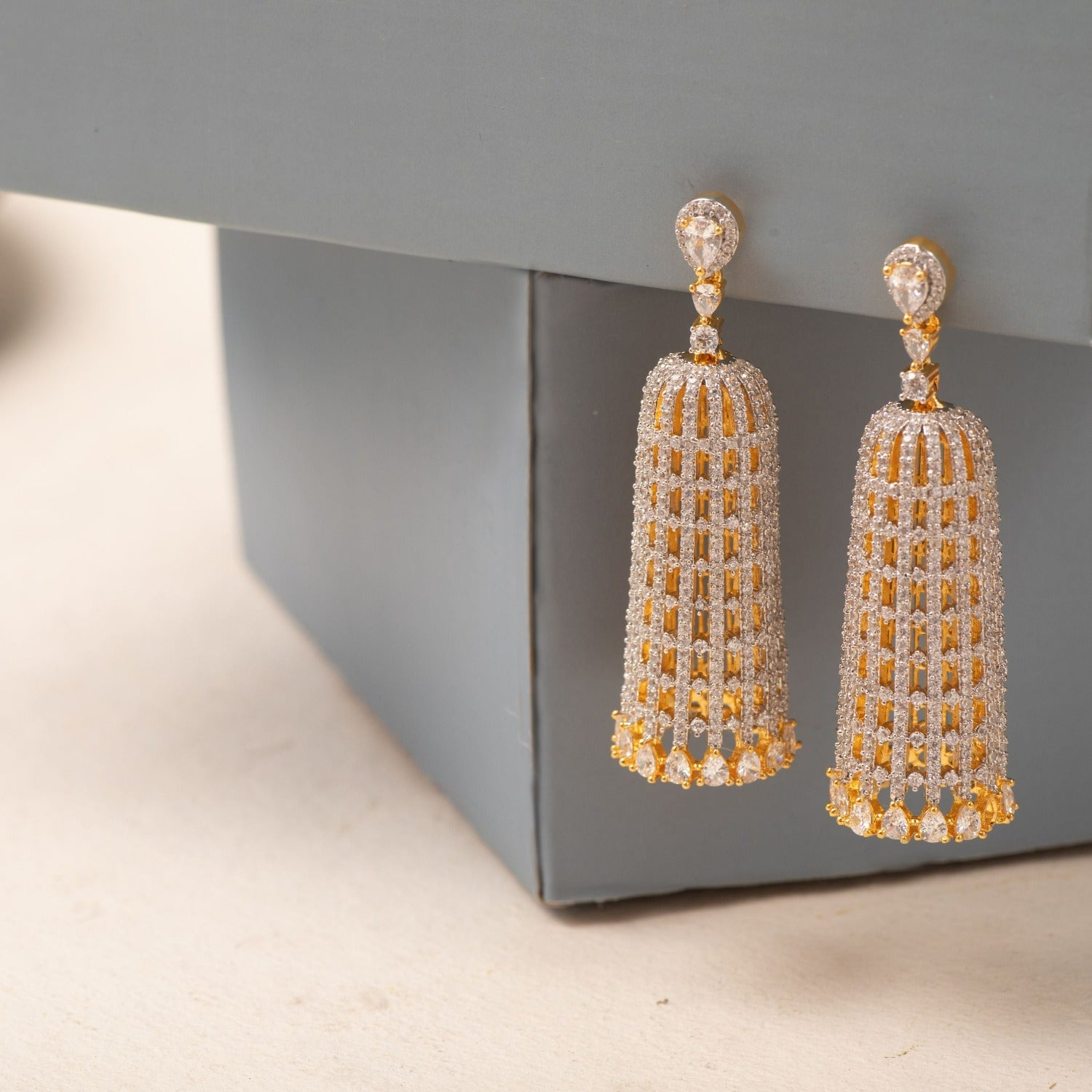 Large Meenakari jhumki jhumka earrings with crystal pearl and beads |  Fabric jewelry, Jhumka designs, Kundan jewellery bridal