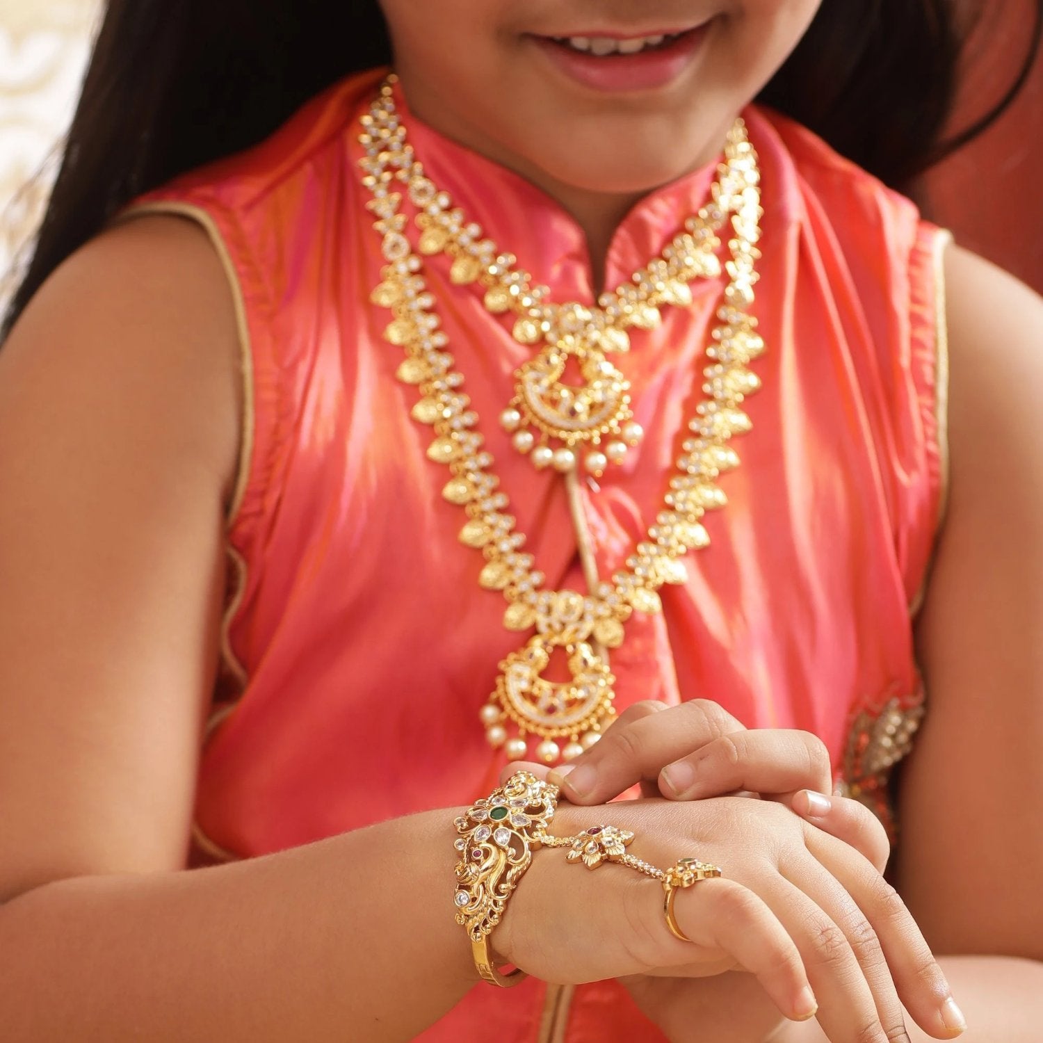 Kyra Nakshatra CZ Kids Hand Chain