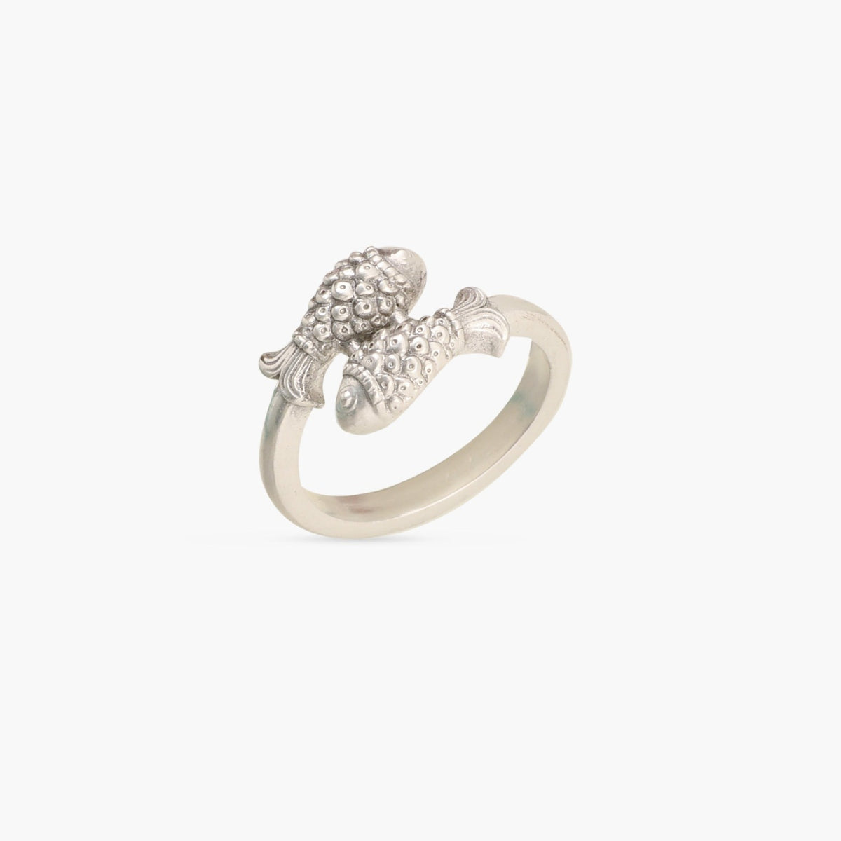 Double Fish Oxidized Classic Finger Ring