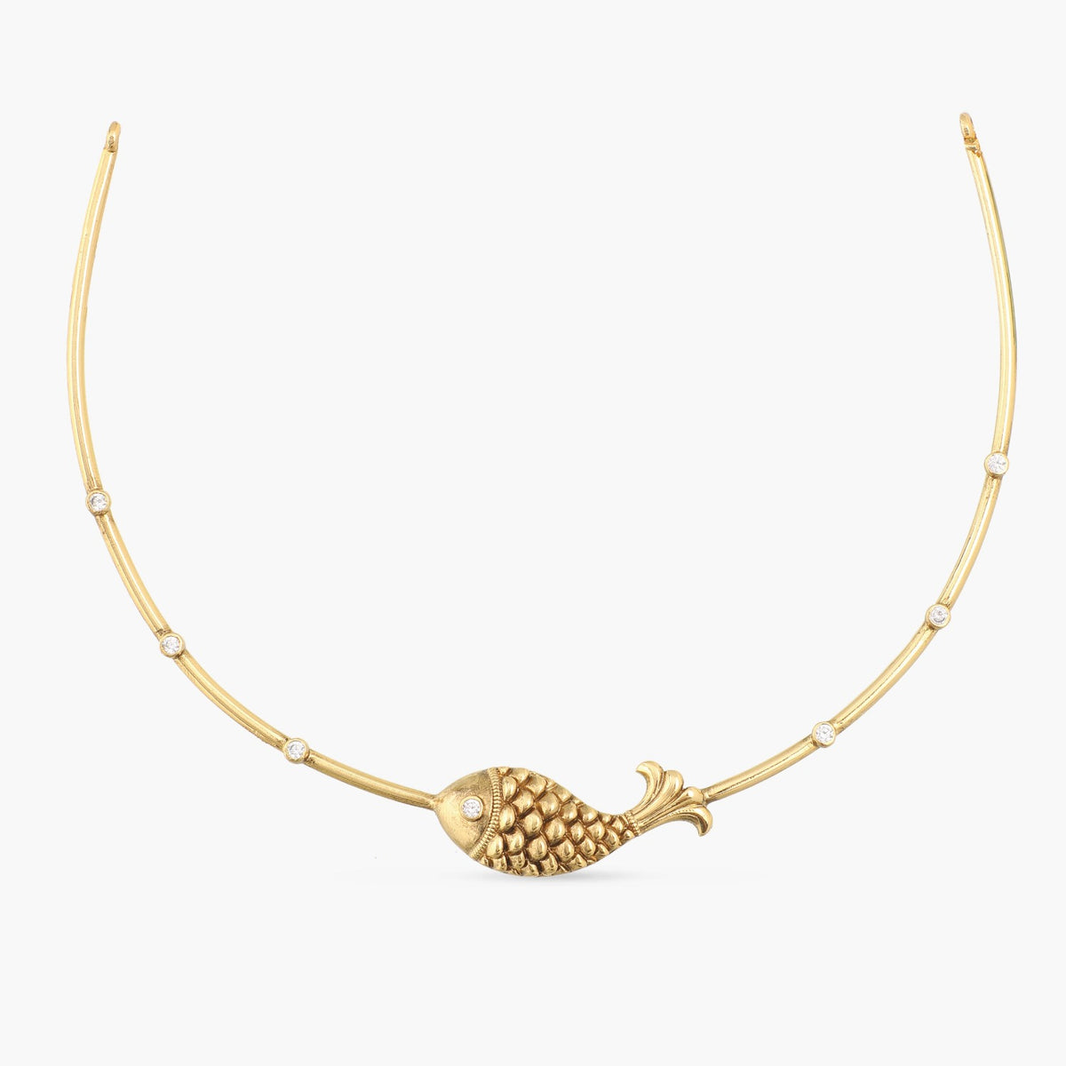Statement Fish Oxidized Hasli Necklace