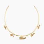 Hooked Fish Oxidized Hasli Necklace
