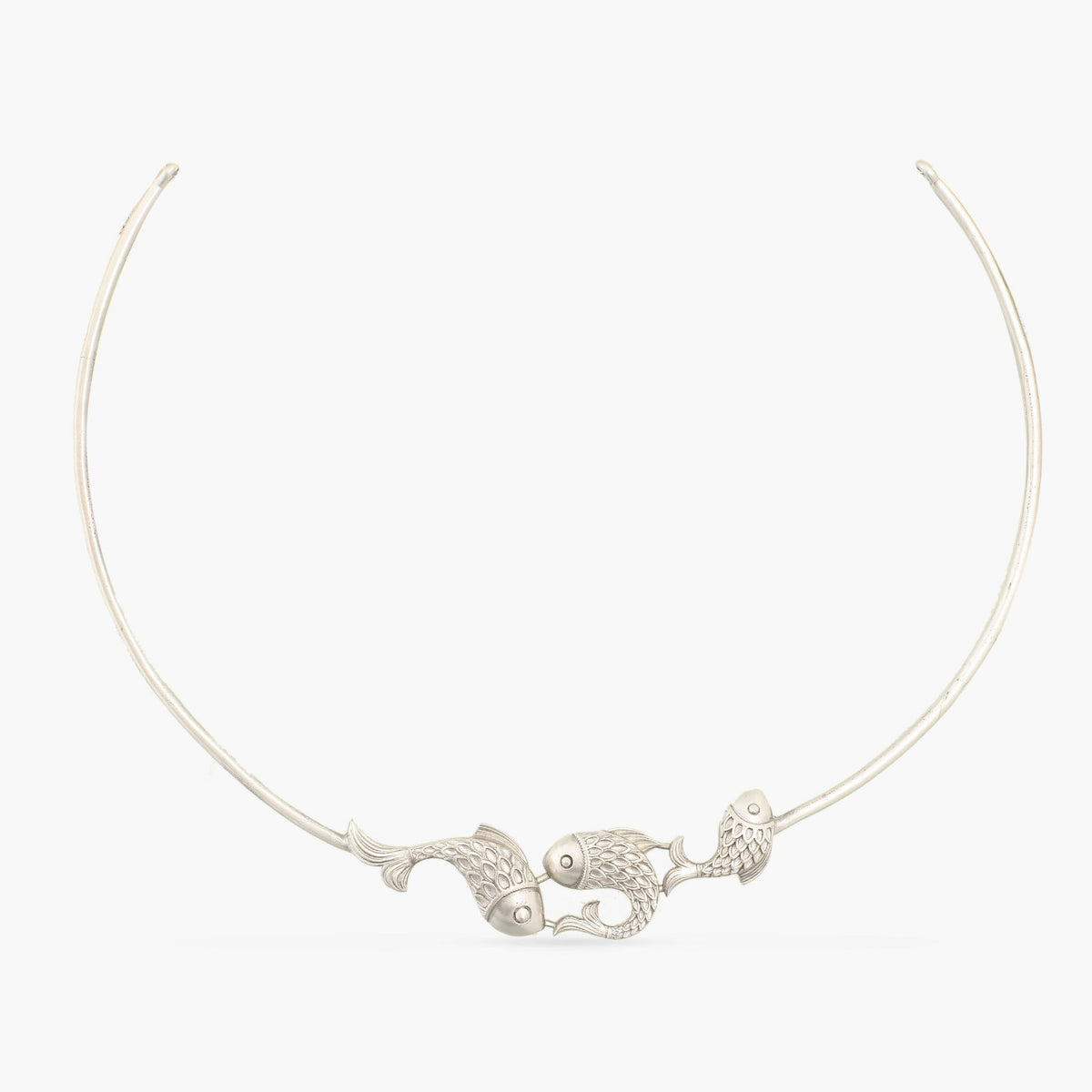 Classic FIsh Oxidized Hasli Necklace