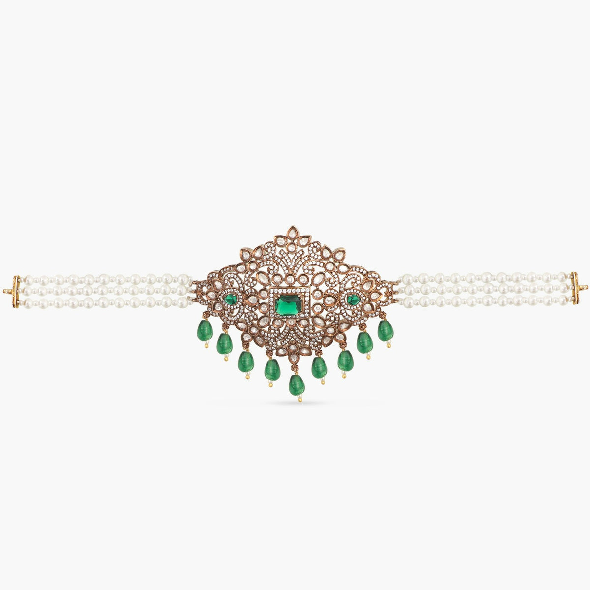 Ivor Nakshatra CZ Pearl Tassel Mini Choker