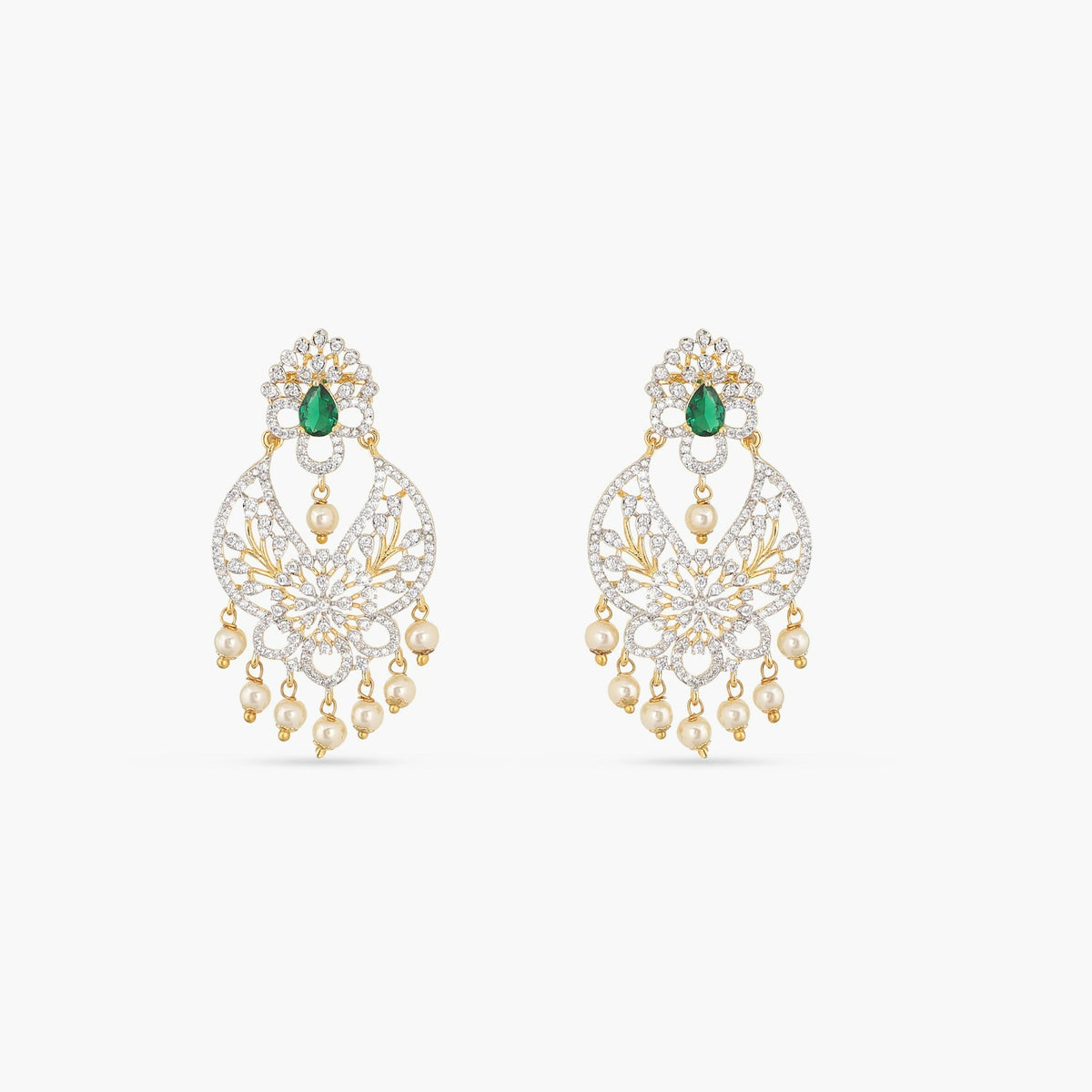 Cecilia Nakshatra CZ Chandbali Earrings