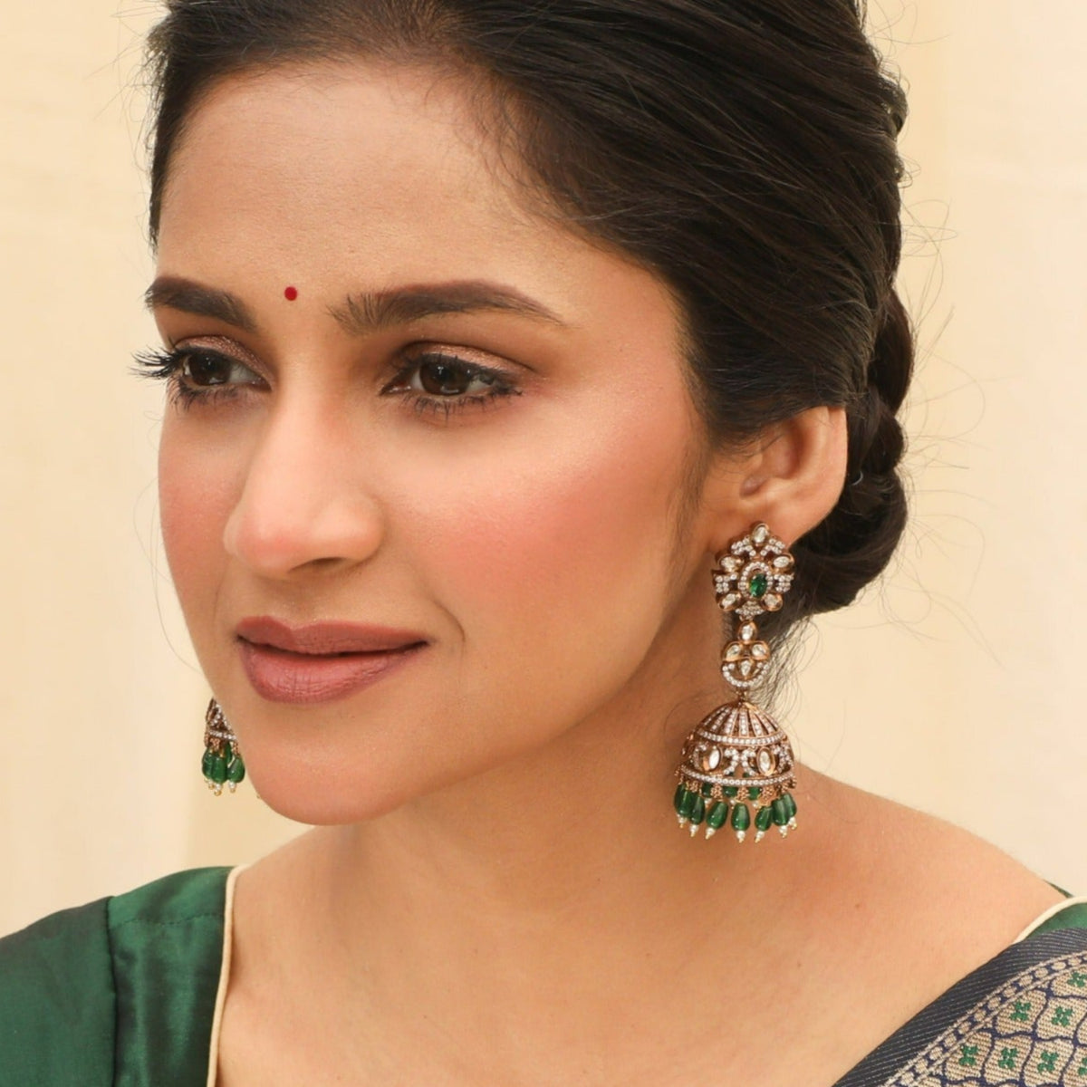 Esther Nakshatra CZ Jhumka Earrings