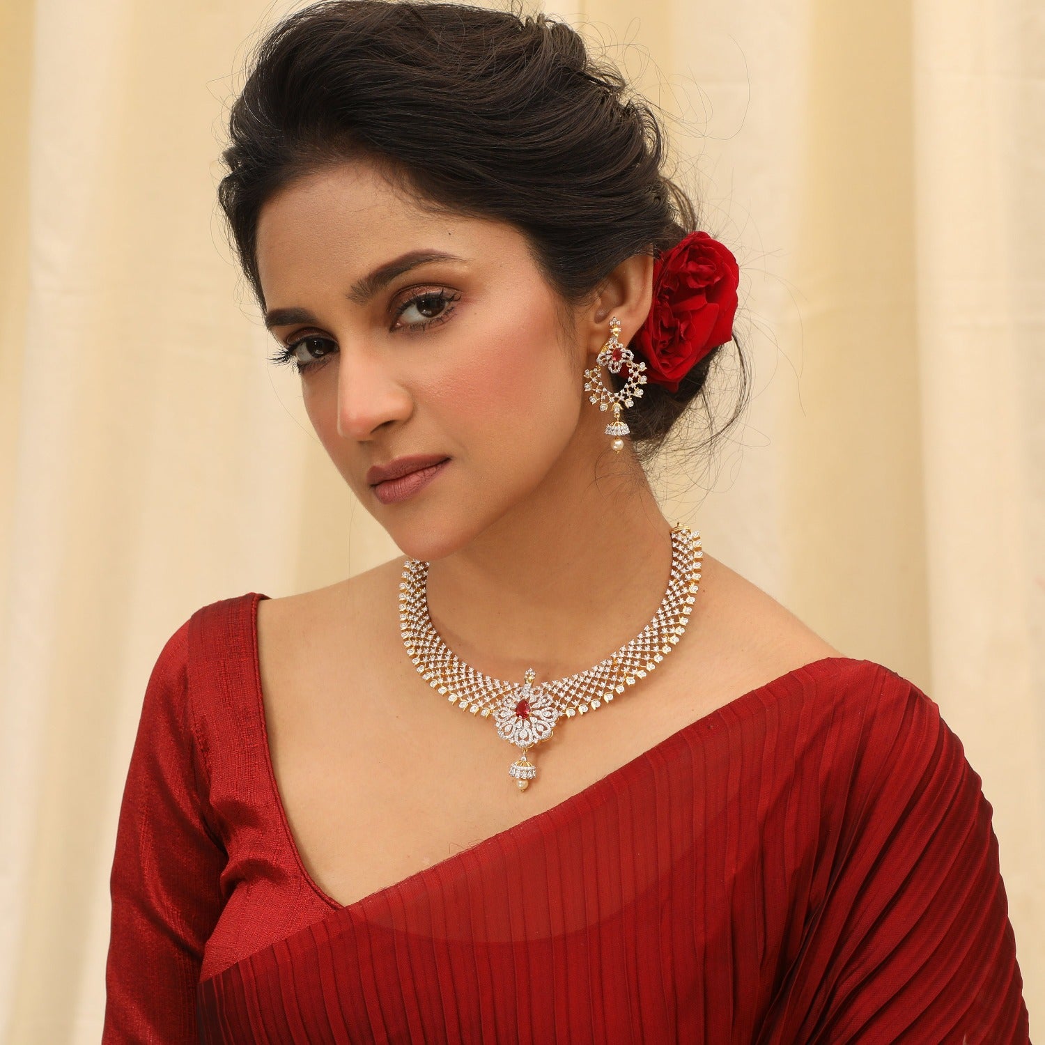 Evelyn Nakshatra CZ Necklace Set 