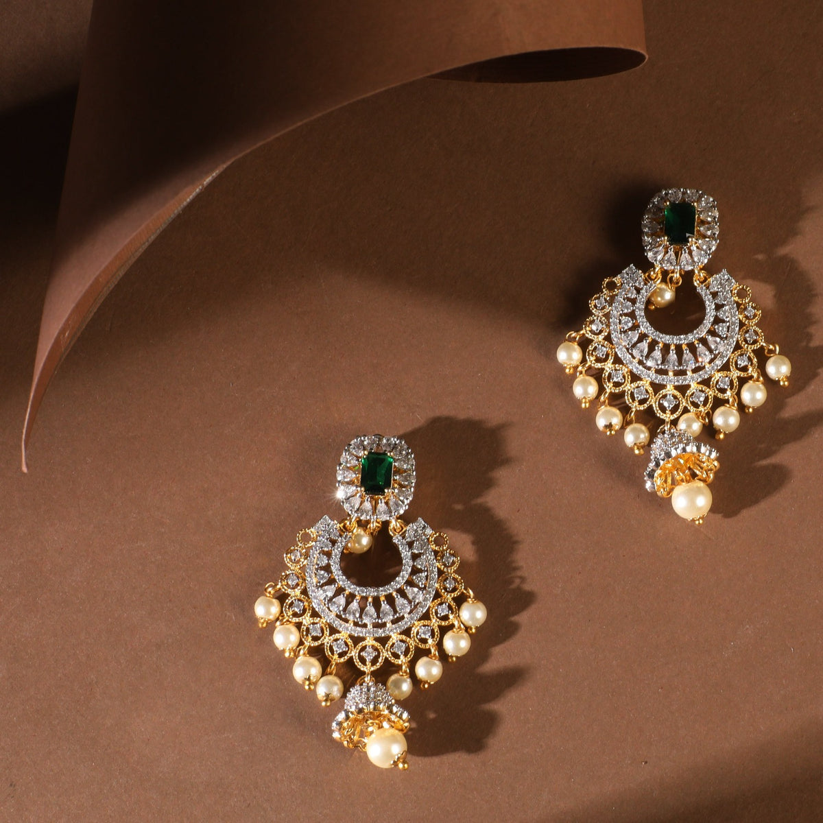 Josie Nakshatra CZ Chandbali Earrings