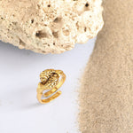 Double Fish Oxidized Finger Ring