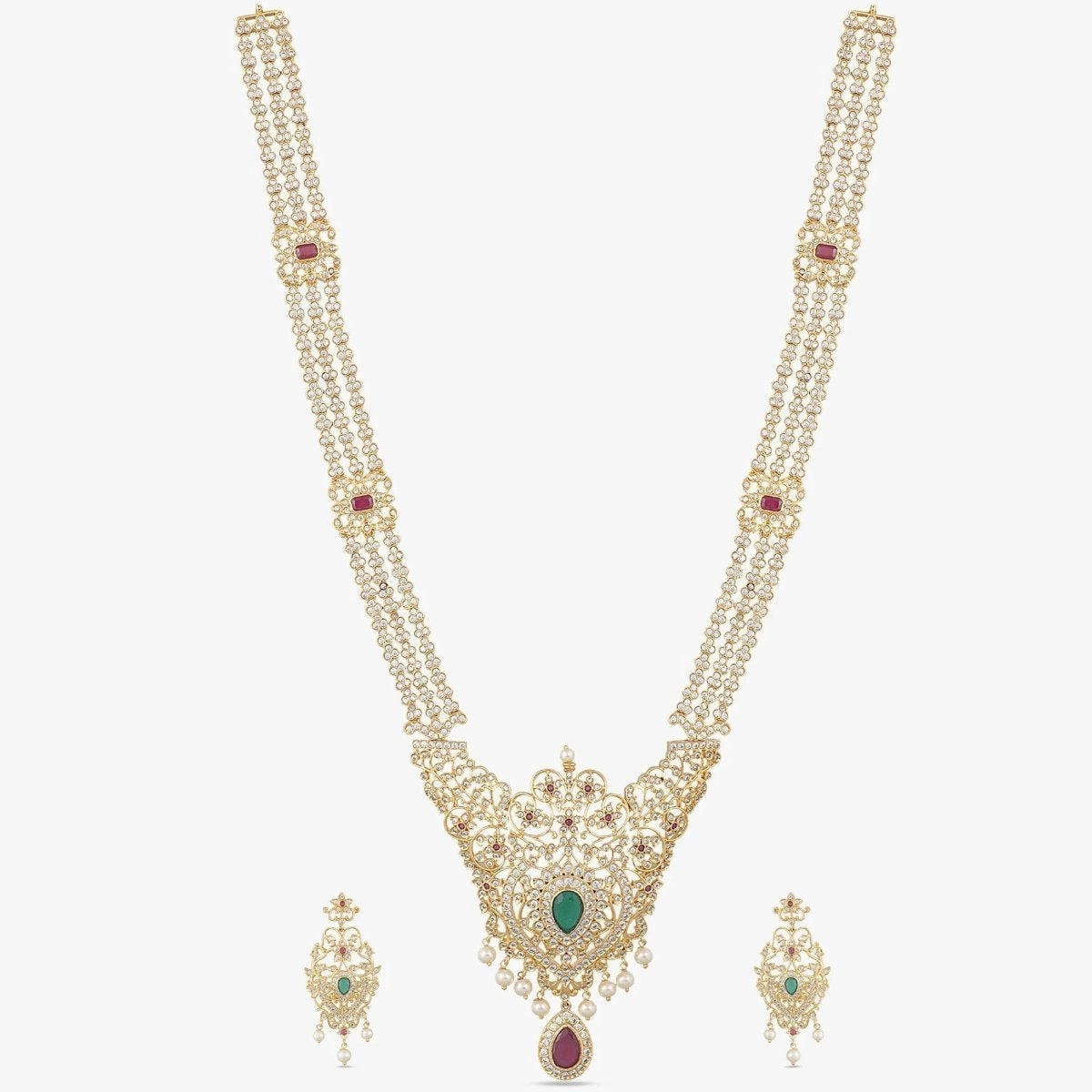 Isla Nakshatra CZ Long Necklace Set