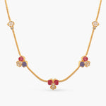 Pansy Floral CZ Simple Necklace
