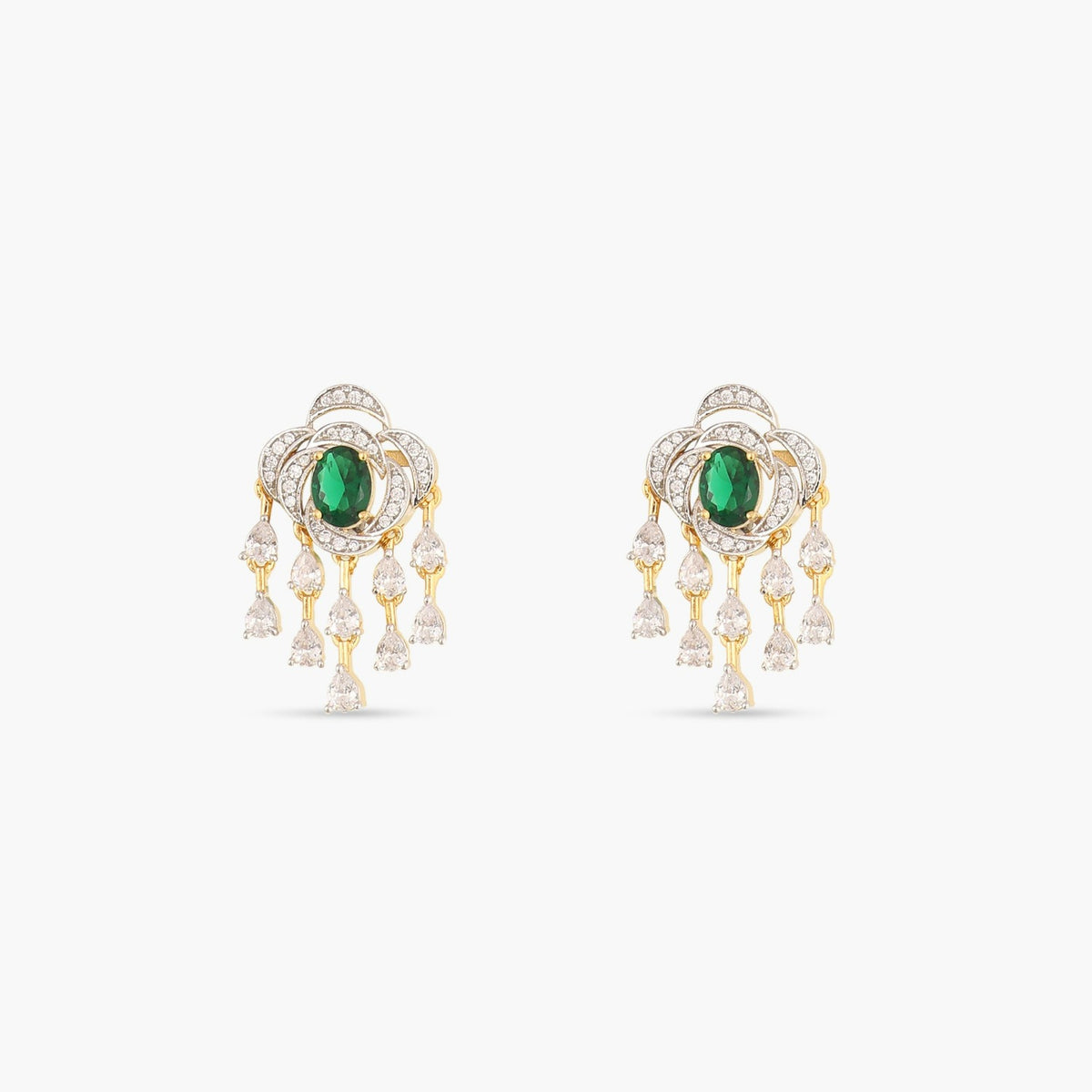 Rose Nakshatra CZ Drop Earrings