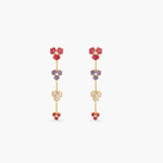 Pansy Floral CZ Blossom Drop Earrings