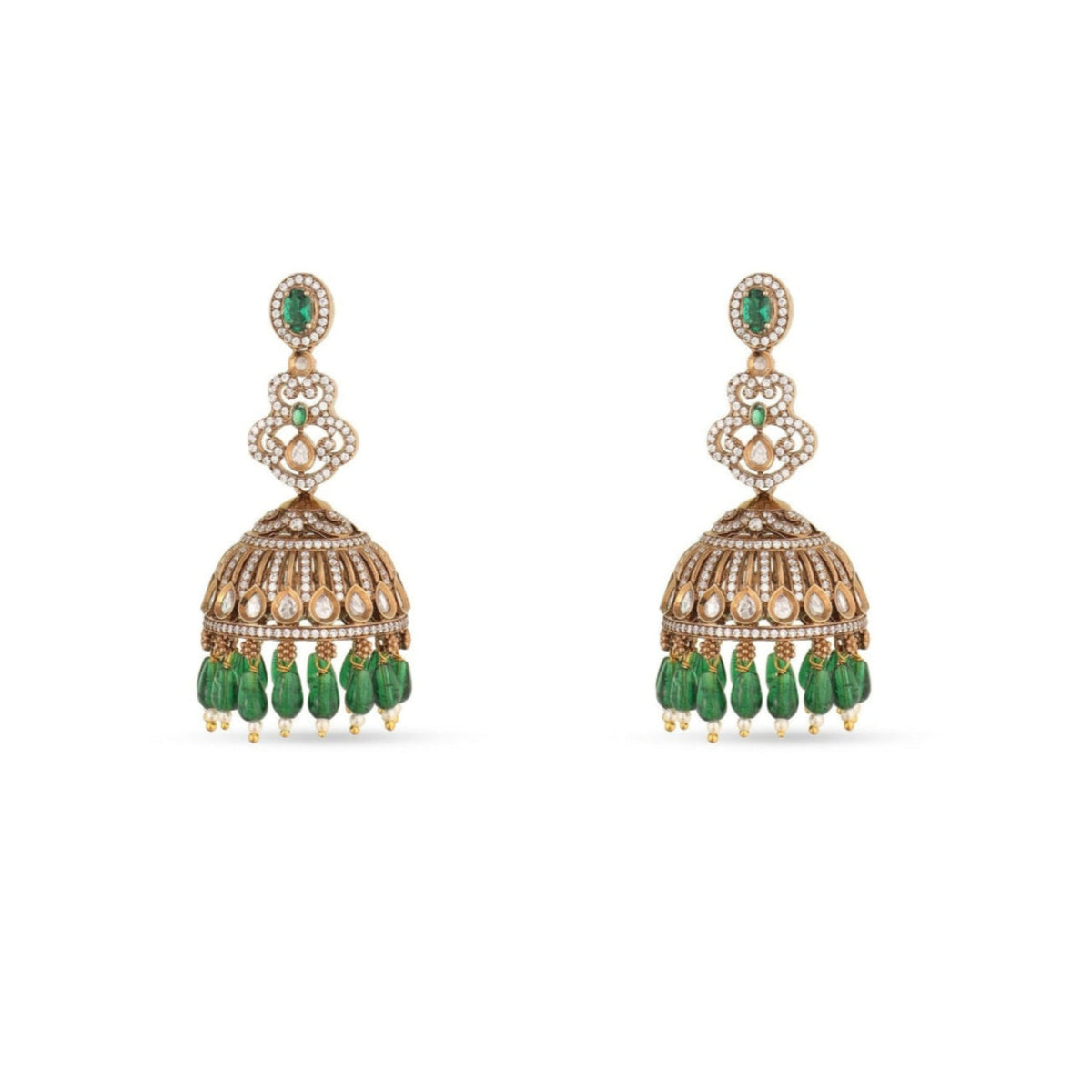 Gene Nakshatra CZ Jhumka Earrings