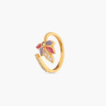 Pansy Floral CZ Simple Finger Ring 
