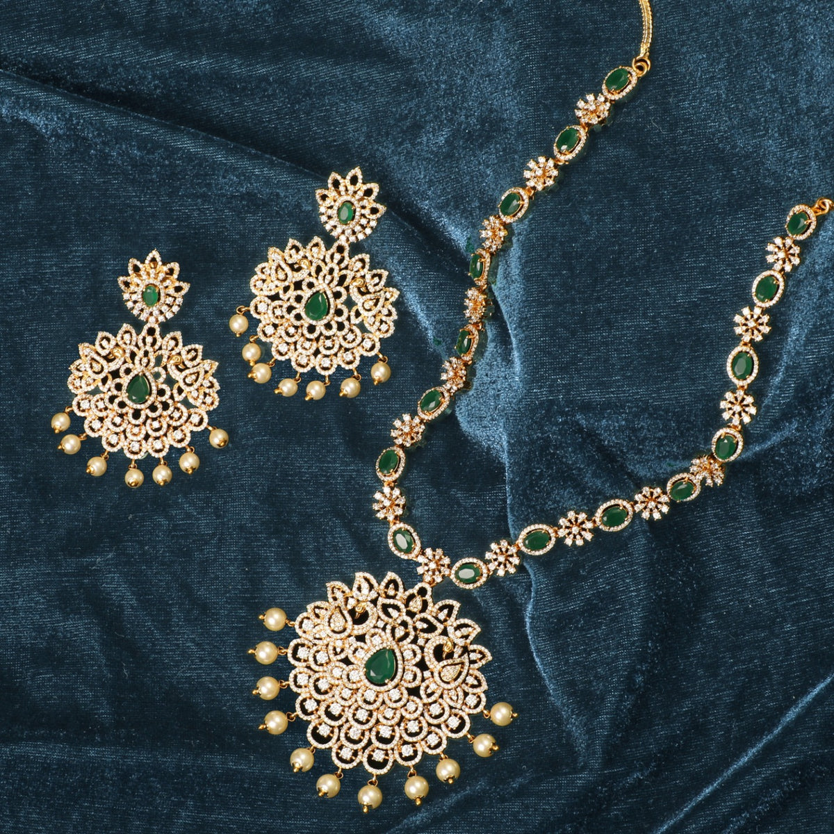 Maple Nakshatra CZ Necklace Set