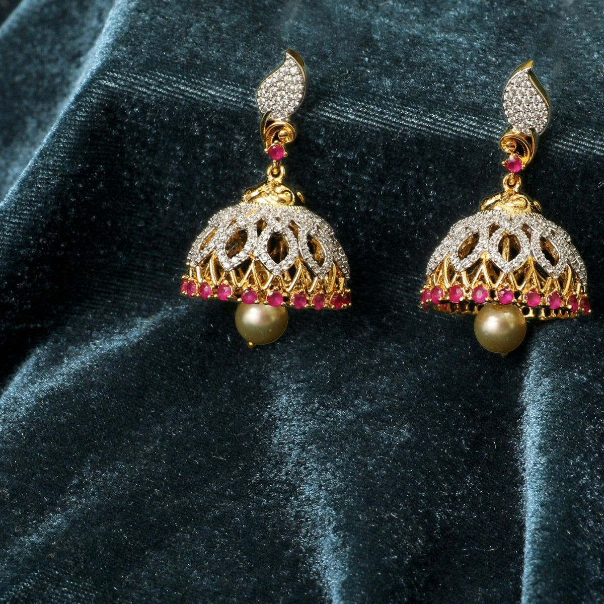 Delphi Nakshatra CZ Jhumka Earrings