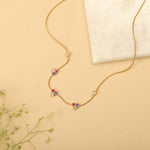 Pansy Floral CZ Simple Necklace