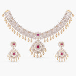 Floral Swirl Nakshatra CZ Necklace Set