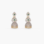 Elegant Peacock CZ Jhumka Earrings