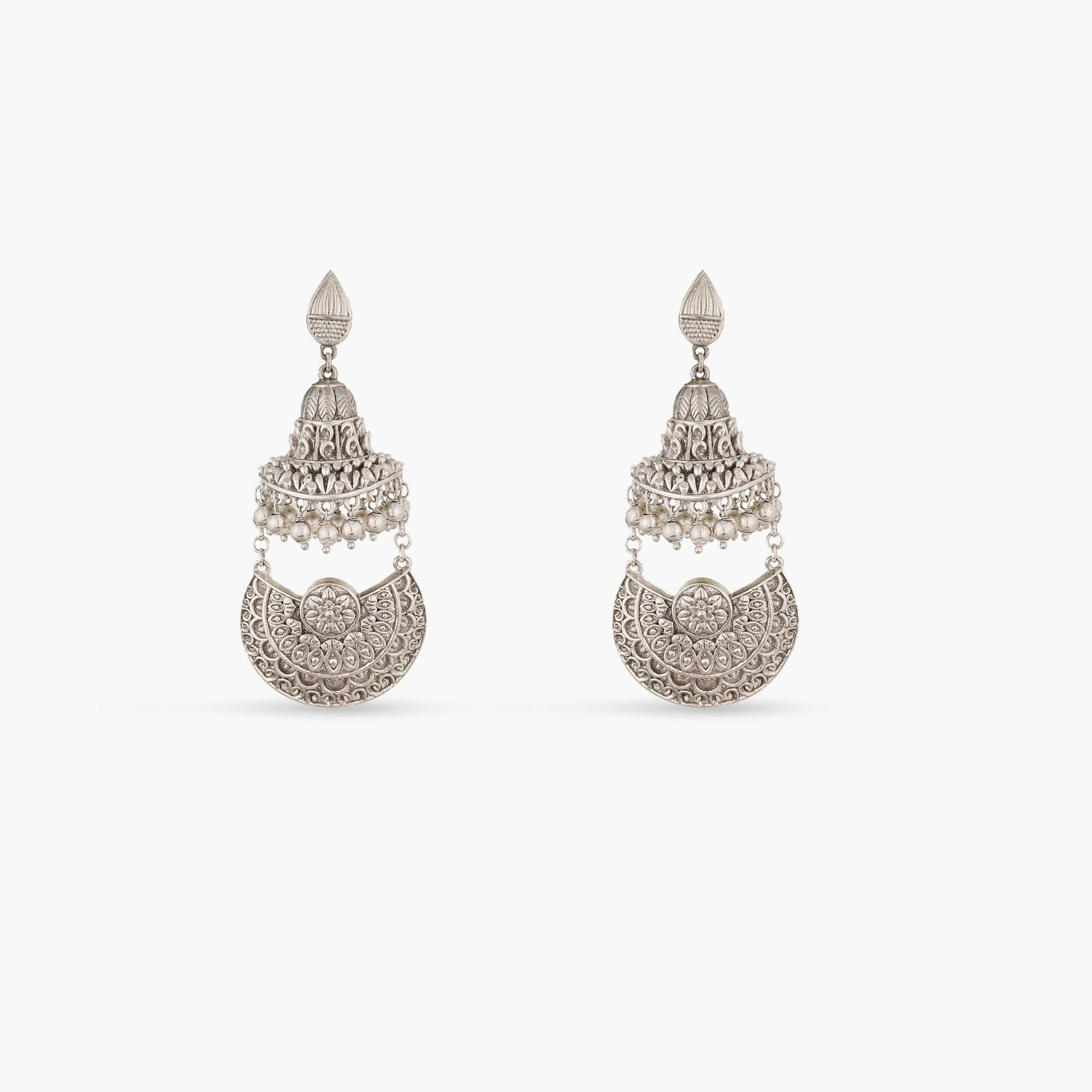 Maati Fusion Chandbali Antique Oxidized Earrings