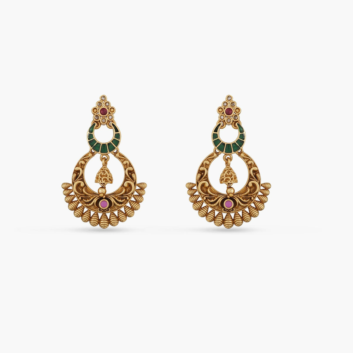 Classic Two layered Antique Chandbali Earrings