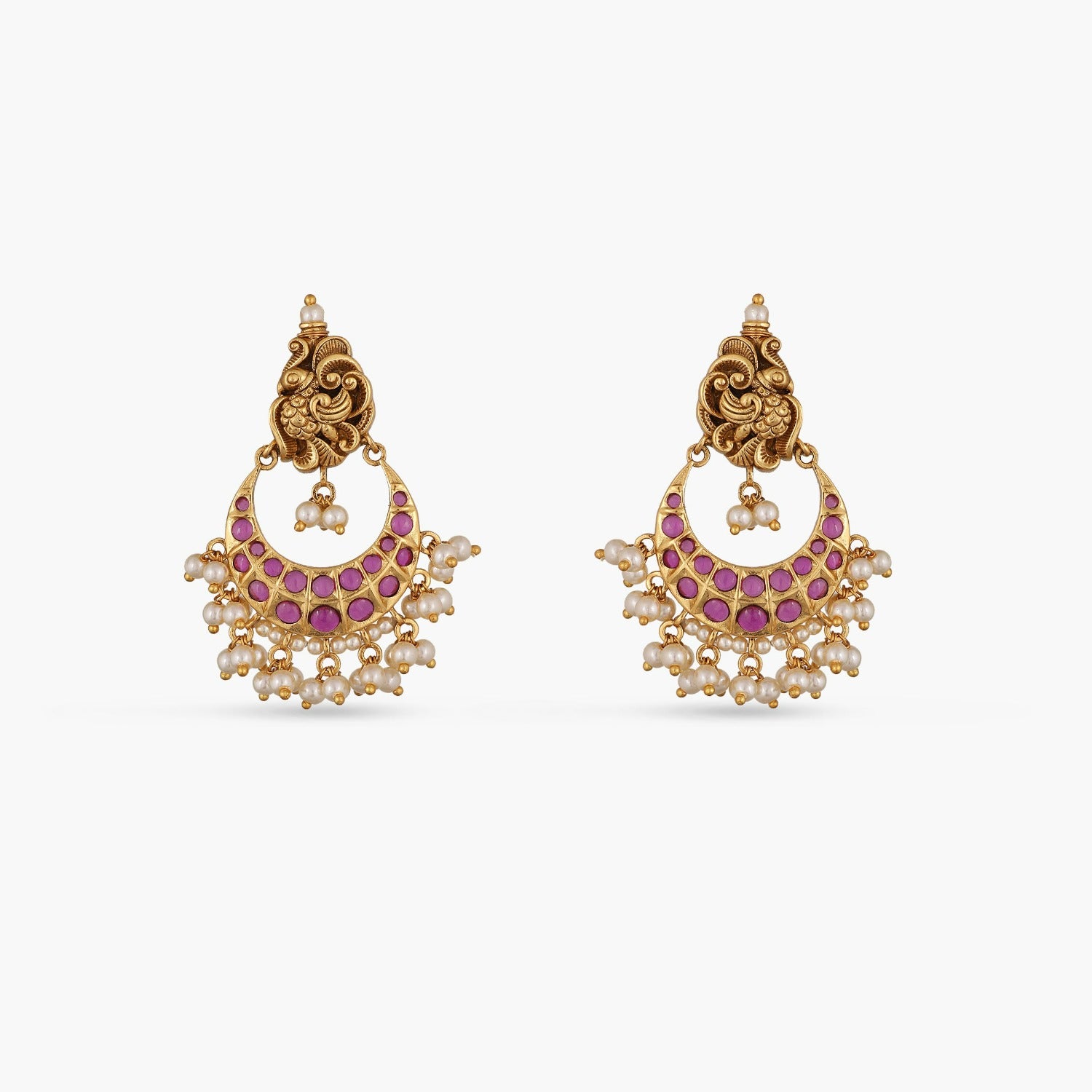 Peacock Classic Antique Chandbali Earrings