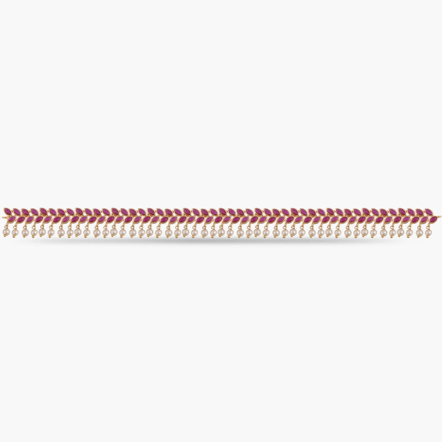 Leafy Pearl CZ Anklets