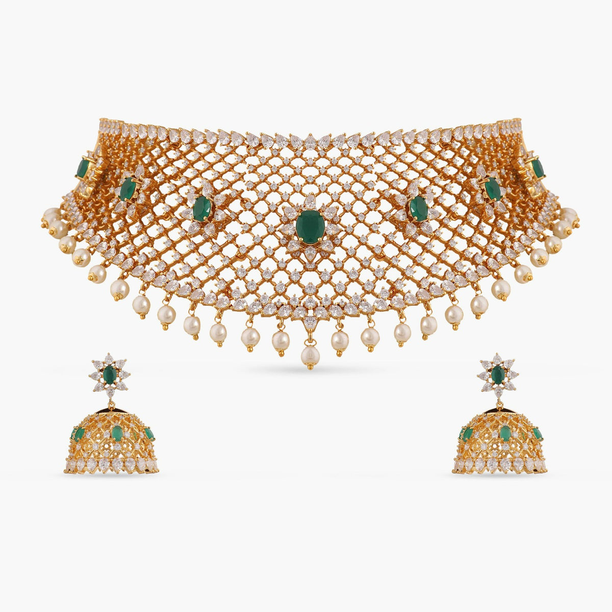 Cz choker set on sale