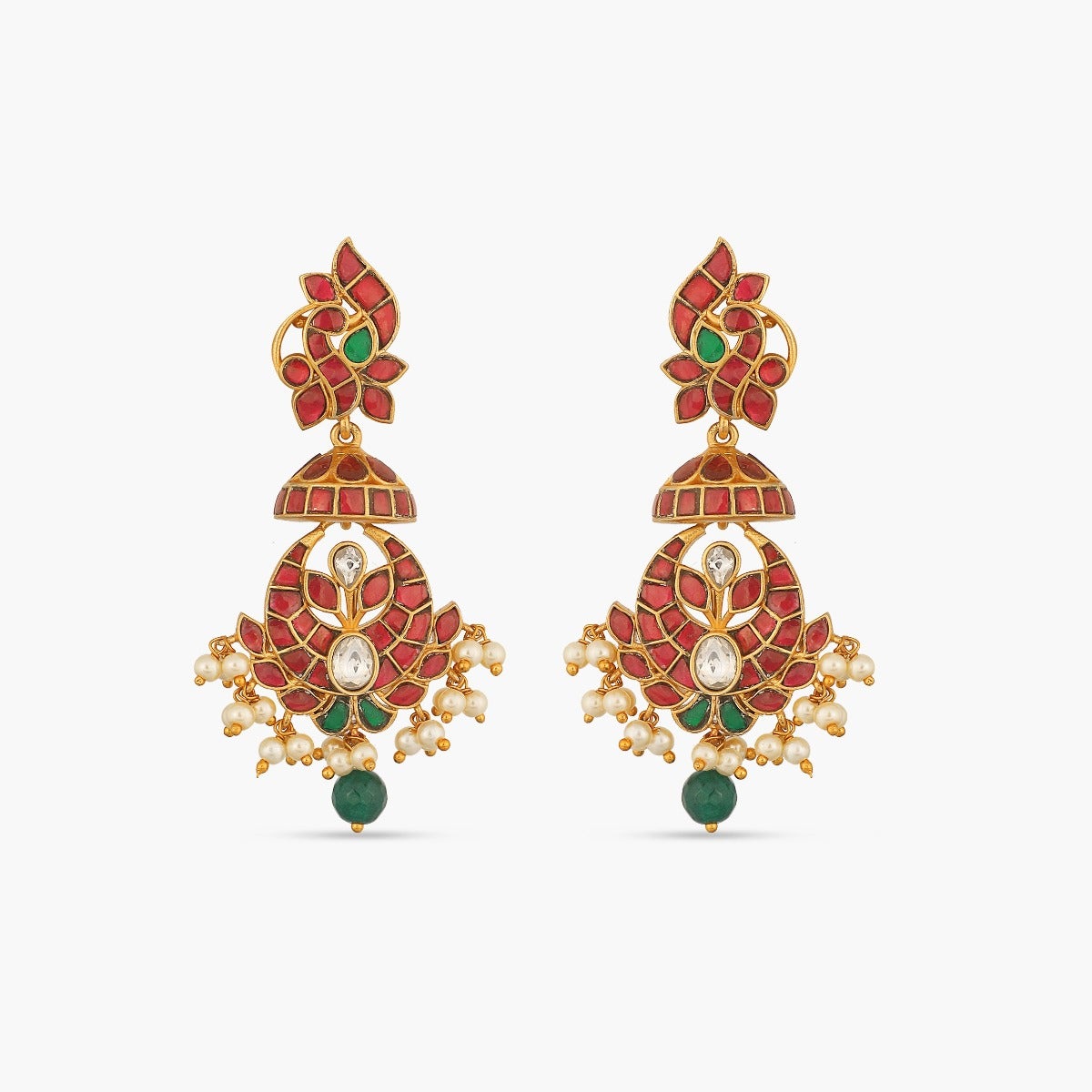 Jadau kundan chandbali earrings – Vajra Jewellery