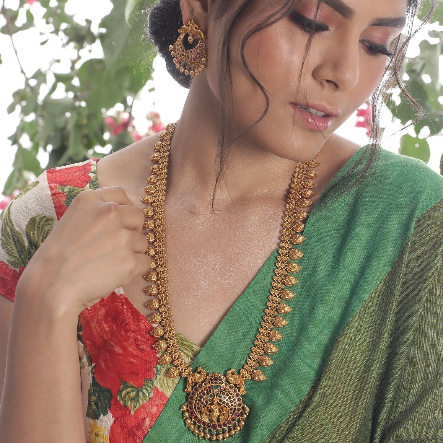 Tarinika Gita Antique Long Necklace Set Indian Jewelry
