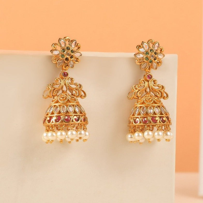 Buy VAMA FASHIONS Gold Plated Peacock Earrings Gold (Girls and women)  Online at Best Prices in India - JioMart.