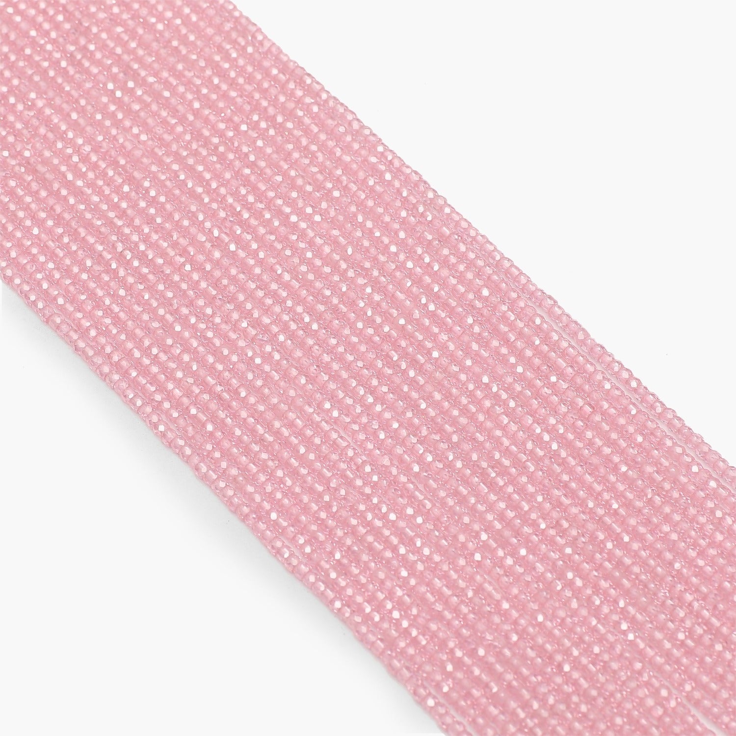 Pink Faceted Cubic Zirconia Beads- Sold Per Strand