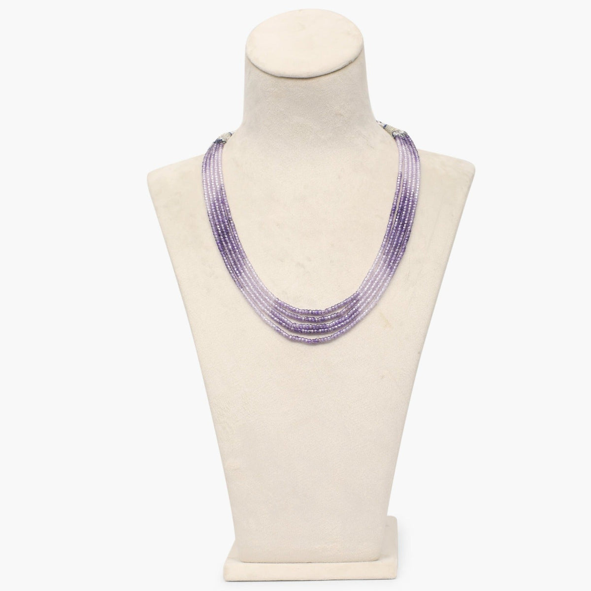 Lavender shaded Faceted Cubic Zirconia Beads Necklace