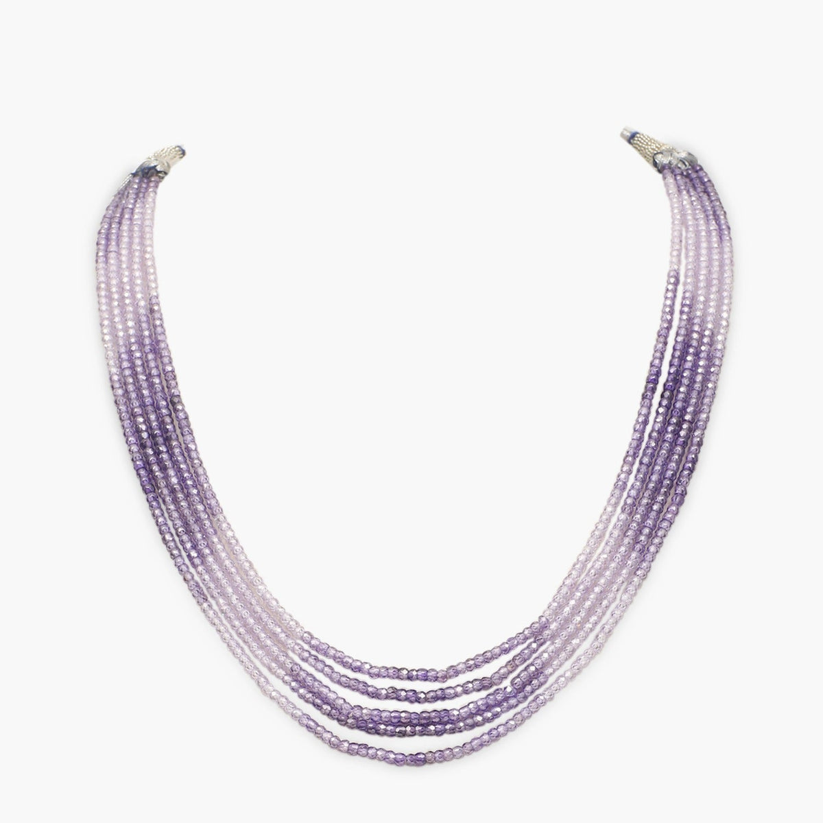 Purple shaded Faceted Cubic Zirconia Beads Necklace