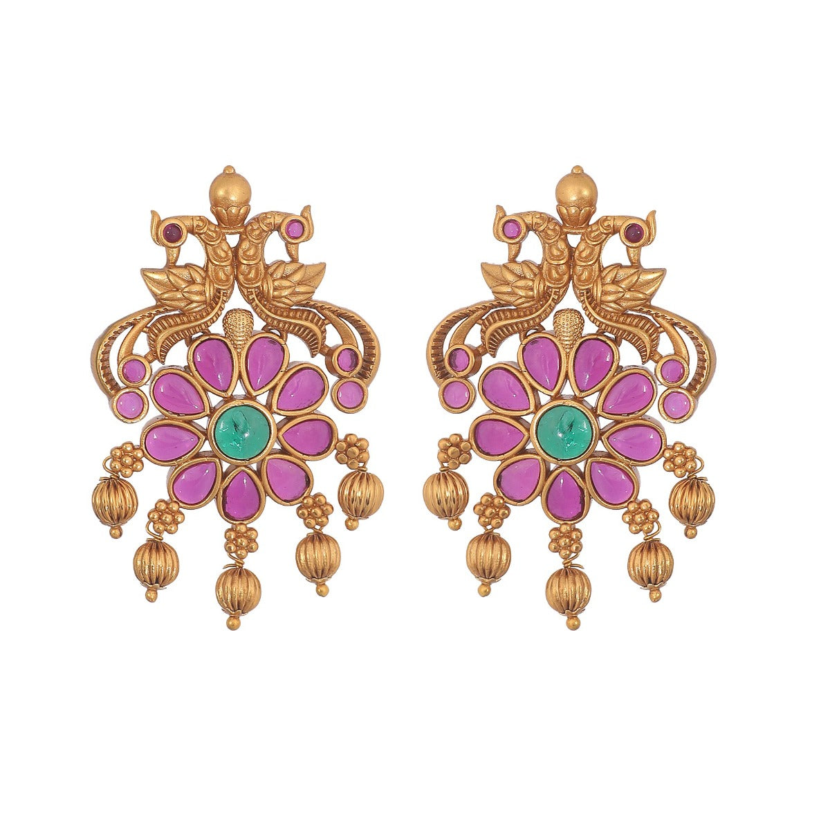 Antique Gold Plated Sania Studs Earrings
