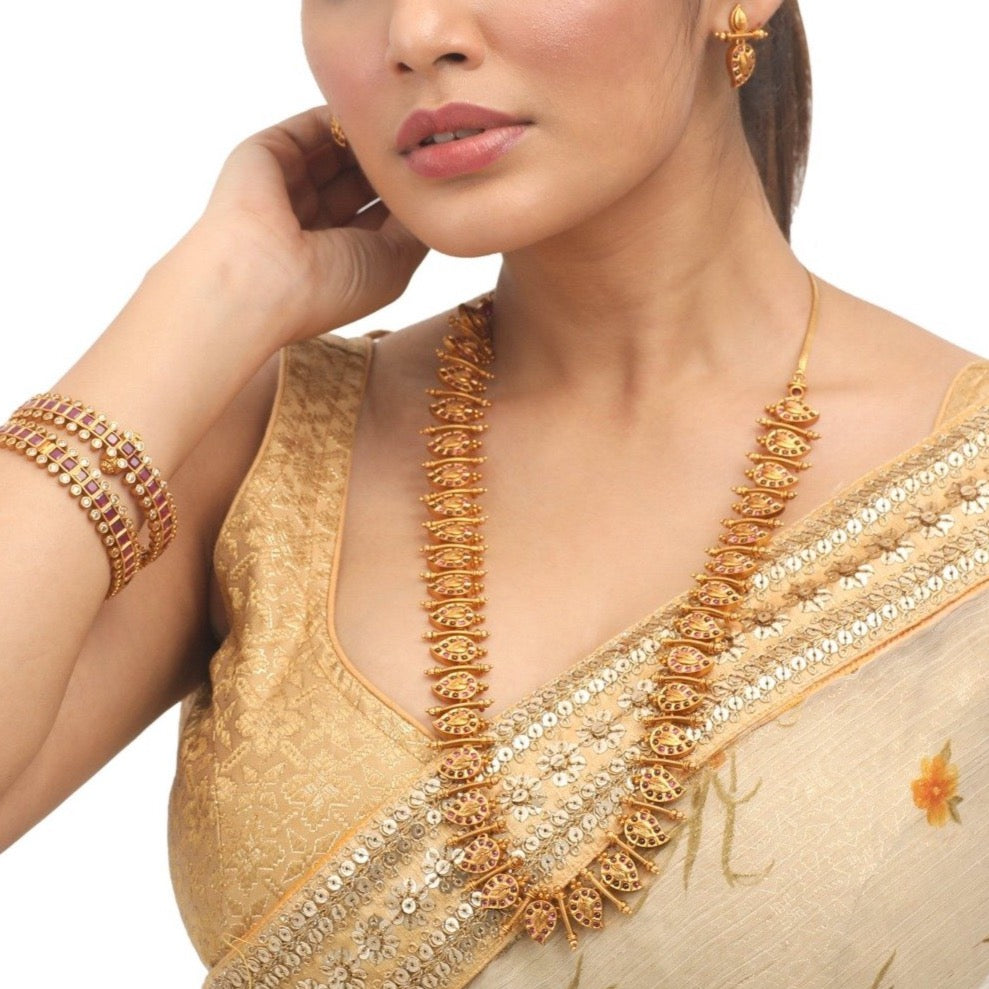 Buy Gold Plated Traditional Mango Necklace Online|Kollamsupreme